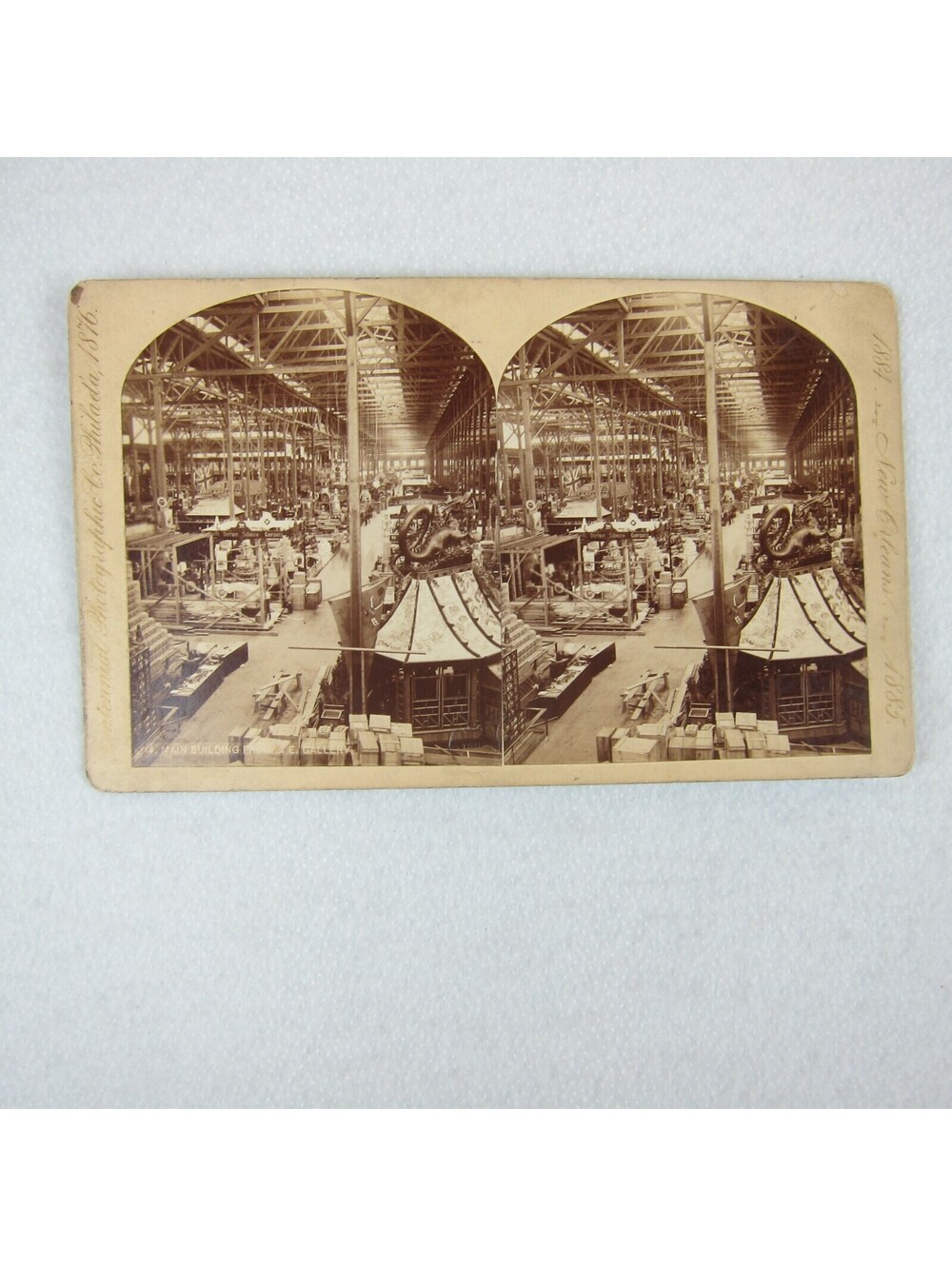 Antique 1884-1885 New Orleans Exposition Stereoview #214 Main Building RARE
